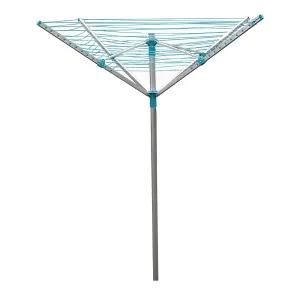 JVL 4 Arm Aluminium Rotary Airer, 50 Metre