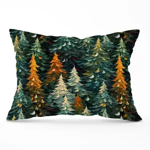 Impasto Style Christmas Trees Cushions 33cm x 48cm