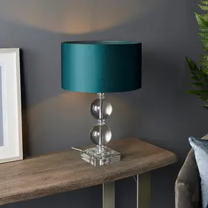 Crystal Glass Sphere Table Lamp Light Base - Chrome Plated Metalwork - BASE ONLY