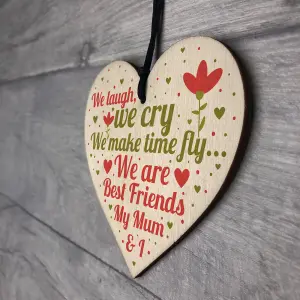 Red Ocean Mum Best Friend Gifts Handmade Wooden Hanging Heart Sign Christmas Birthday Gift For Mummy Mother