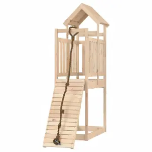 Berkfield Playhouse with Climbing Wall Solid Wood Pine