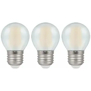 Crompton Lamps LED Golfball 5W E27 Dimmable Filament Pearl Warm White (40W Eqv) (3 Pack)