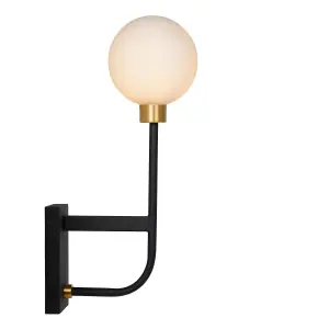 Lucide Berend Classic Wall Light Bathroom Tall - 1xG9 - IP44 - Black