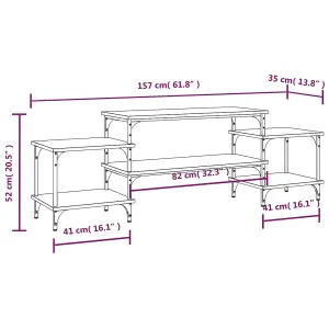 Berkfield TV Cabinet Grey Sonoma 157x35x52 cm Engineered Wood