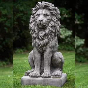 Very Large Sitting Proud Lion Statue