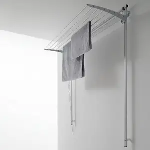 Wall 100, Wall mounted upright dryer, retractable and foldable, Grey 108x137x52 cm