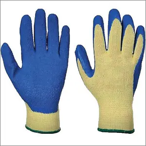 Set Of 12 Rubber Coated Builders Gloves  Latex Material, Large, Strong Grip Safety Gloves