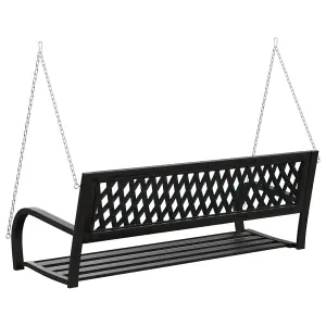 Berkfield Garden Swing Bench 125 cm Steel and Plastic Black