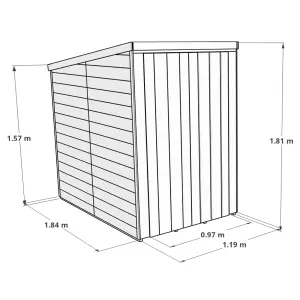 BillyOh Master Tongue and Groove Pent Wooden Shed - Pressure Treated - 4x6 - Windowless