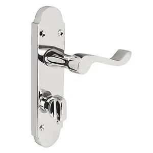 Z77 Shaped Scroll Chrome Bathroom Interior Door Handles, 168 x 42mm - Handlestore