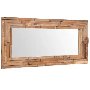 Berkfield Decorative Mirror Teak 120x60 cm Rectangular