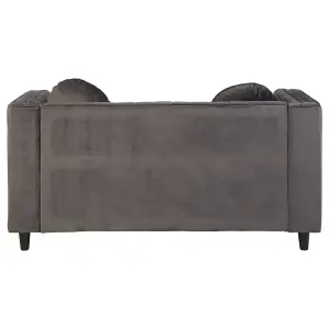 Interiors by Premier Farah Two Seat Grey Velvet Sofa