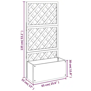 Berkfield Trellis Planter Grey 65x33x135 cm WPC