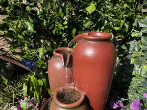 3 Pouring Urns Traditional Solar Water Feature