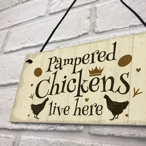 Red Ocean Chicken Coop Sign Outdoor Garden Plaque Hanging Door Wall Sign Chicken Hen Animal Gifts For Chicken Lovers