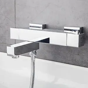 GoodHome Eforie Chrome effect Wall-mounted 2 Tap Hole Shower mixer Tap