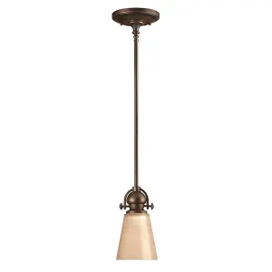 Elstead Mayflower 1 Light Dome Ceiling Mini Pendant Olde Bronze, E27