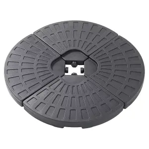 Black 52L HDPE Umbrella Base Cantilever Parasol Stand Water Filled 52KG Sand Filled 66KG