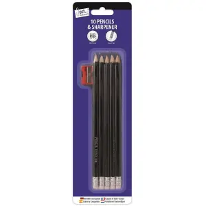 Tallon HB Text Pencil With Eraser (Pack of 10) Black (One Size)