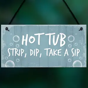 Hot Tub Sign Funny Hot Tub Decor Garden Summerhouse Plaque Home Gift