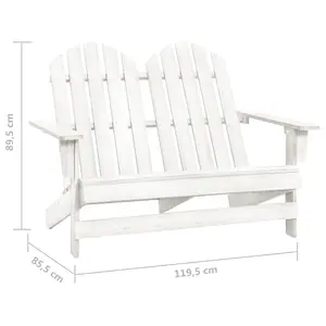 Berkfield 2-Seater Garden Adirondack Chair Solid Fir Wood White