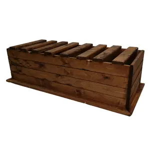 Hand Made 108cm x 41cm Rustic Wooden Large Garden Trough or Flower Bed Planter