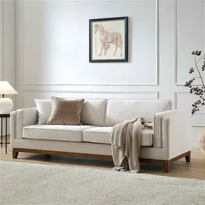 Dipley Champagne Velvet Sofa, 3-Seater - Daals - Sofas