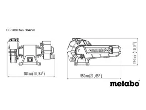 Metabo BS 200 Plus 600W Dual Bench Grinder for Wood and Metal Projects