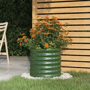 Berkfield Garden Planter Powder-coated Steel 40x40x36 cm Green