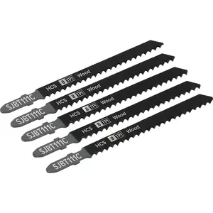 5-Pack 100mm Wood Jigsaw Blades - Precision Cutting Set with 8 TPI