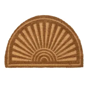 Nicola Spring - Coir Half Moon Door Mat - 60 x 40cm - Embossed