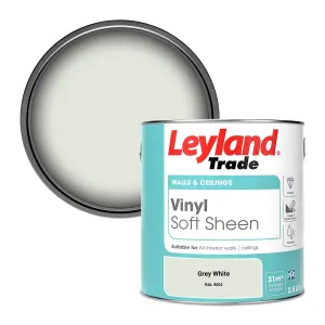 Leyland Trade Vinyl Soft Sheen Walls & Ceilings Emulsion Paint Grey White (RAL 9002) - 2.5L