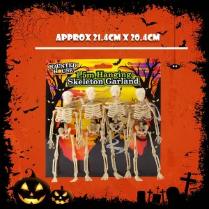 Halloween Hanging Skeletons Decoration Trick or Treat Party Set of 4 White