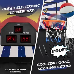 Costway 8 IN 1 Basketball Arcade Game Indoor Sport Basketball Arcade Shootout Scoreboard