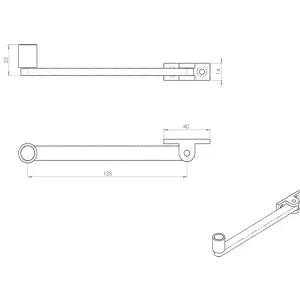 Roller Arm Window Stay 138mm Arm Length Polished Chrome Window Fitting