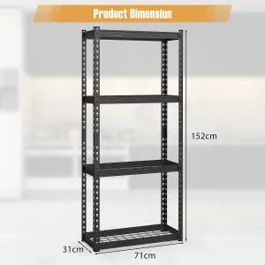 Costway 4-Tier Garage Storage Shelves Adjustable Heavy Duty Metal Storage Shelving Unit 71 x 31 x 152 cm