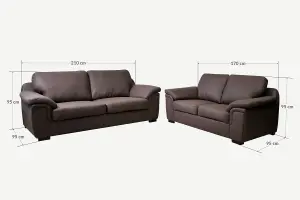 Furniture Stop - Rotary 3+2 Seater Leather Sofa Set