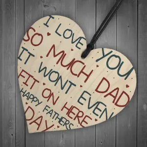 Red Ocean Fathers Day Funny Gifts Novelty Wooden Heart Sign Funny Dad Gift From Daughter Son