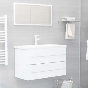 Berkfield Sink Cabinet White 80x38.5x48 cm Engineered Wood