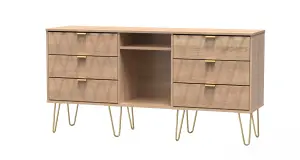 Dallas 6 Drawer Sideboard in Bardolino Oak (Ready Assembled)