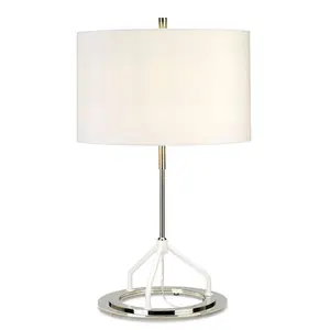 Luminosa Vicenza Table Lamp - Dark Grey Polished Nickel, E27