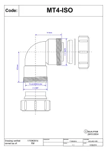 McAlpine MT4-ISO 1.5" x 40mm 90 degree Multifit Bend - Multifit x European Pipe Size