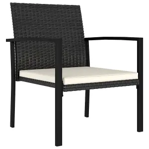 Berkfield Garden Dining Chairs 2 pcs Poly Rattan Black