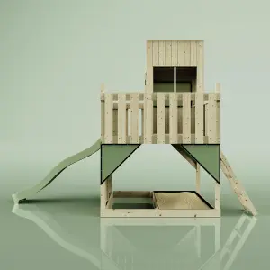 PolarPlay Kids Scandinavian Style Climbing Platform & Playhouse with Slide - Fiske Sage