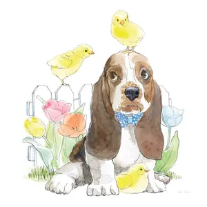 Easter Pups V by Beth Grove - Wrapped Canvas Painting 30cm H x 30cm W x 3.8cm D