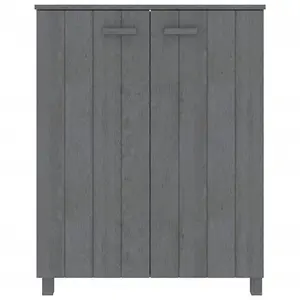 Shoe Cabinet HAMAR Dark Grey 85x40x108 cm Solid Wood Pine