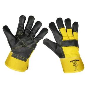 Sealey Riggers Workshop Safety Work Protection Gloves Hide Palm 1 Pair SSP13