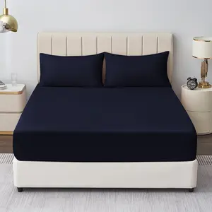 Mieasha Microfiber Plain Weave Fitted Sheet Navy Blue / Super King (6')