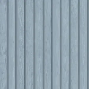 Wood Slat Blue Children's Wallpaper