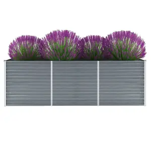 Berkfield Garden Raised Bed Galvanised Steel 240x80x77 cm Grey